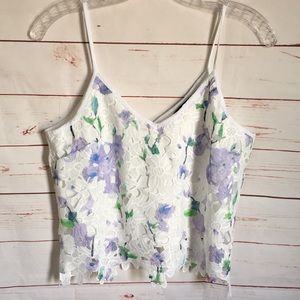 Lavender Flower Print Top